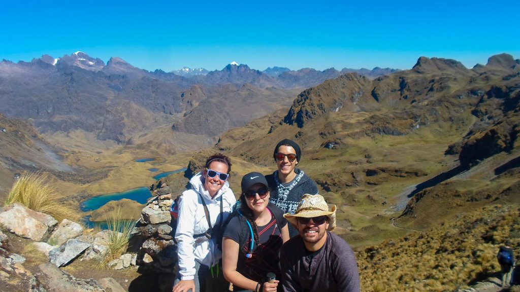 Lares trek - Beautiful landscape with an amazing lagoon and a blue sky